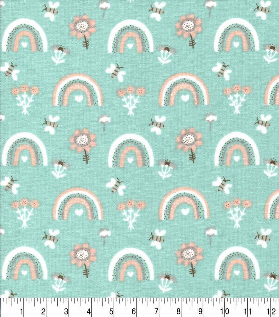 I Love Animals Rainbow Nursery Cotton Fabric, , hi-res, image 2