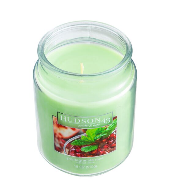 18oz Mint Pomegranate Scented Value Jar Candle by Hudson 43, , hi-res, image 3