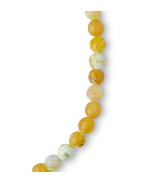 7" Yellow Round Agate Bead Strand by hildie & jo, , hi-res, image 3