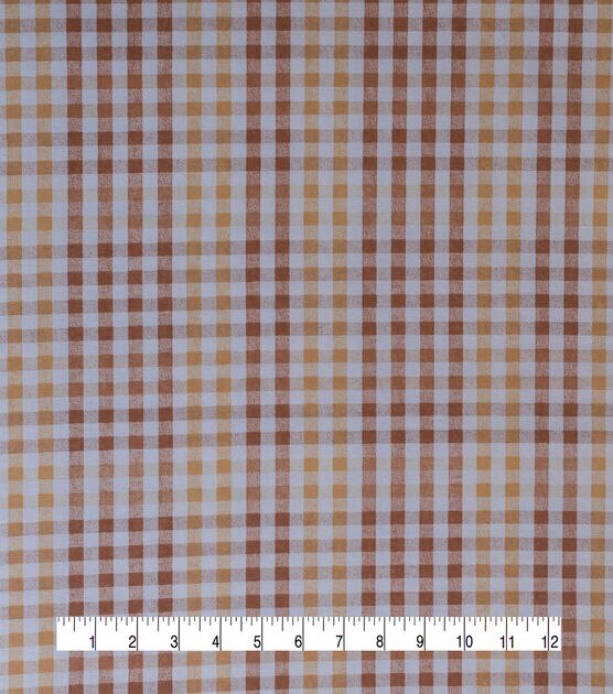 Orange & Yellow Harvest Plaid Harvest Cotton Fabric, , hi-res, image 1