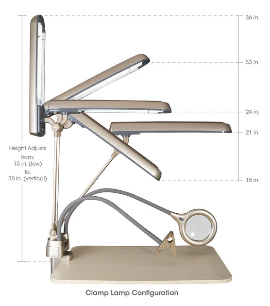 OttLite 59.5" LED Magnifier 3 in 1 Lamp With Clip, , hi-res, image 8