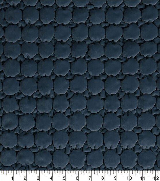 Lightweight Decor Fabric Dark Blue Velvet Bubble