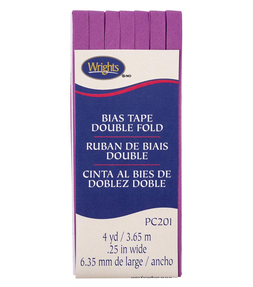 Wrights 1/4" x 4yd Double Fold Bias Tape, Rad Orchid, swatch