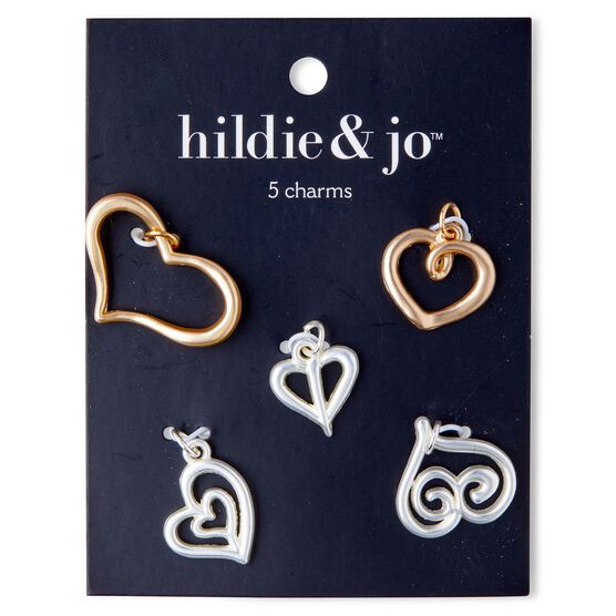 5ct Gold & Silver Heart Charms by hildie & jo