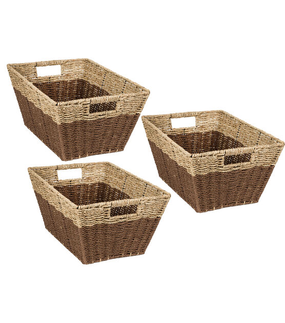 Honey Can Do 12" x 17" Seagrass Rectangle Nesting Baskets 3ct, , hi-res, image 4