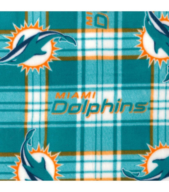 Fabric Traditions Miami Dolphins Fleece Fabric Plaids, , hi-res, image 2
