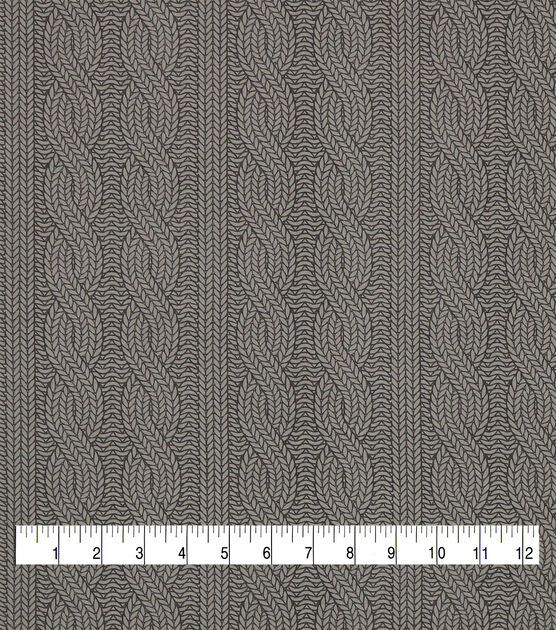 Knit Pattern Gray 108" Wide Flannel Fabric, , hi-res, image 3