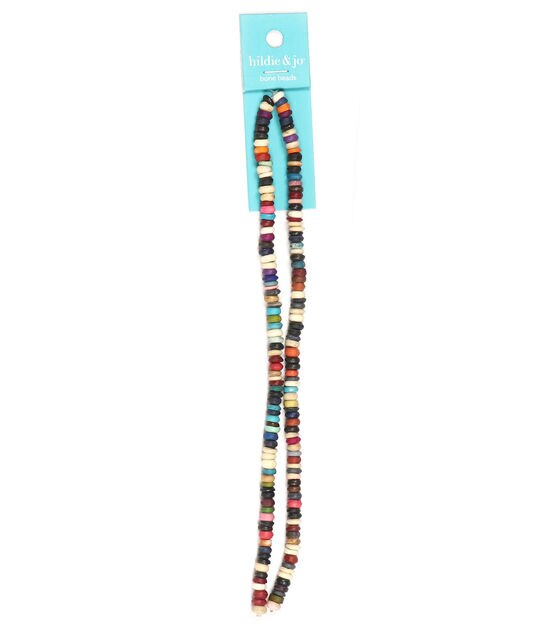 7" Multicolor Disc Bone Strung Beads by hildie & jo