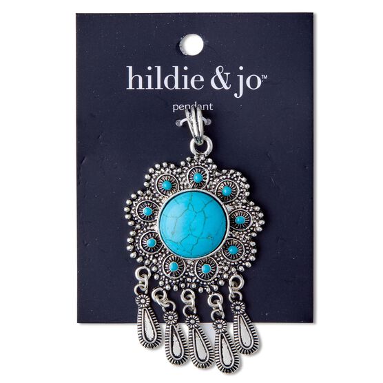 Turquoise Metal Pendant by hildie & jo