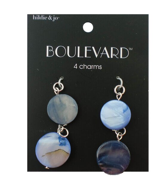 hildie & jo Boulevard 4 Pack Silver Charms Blue Circle Shell