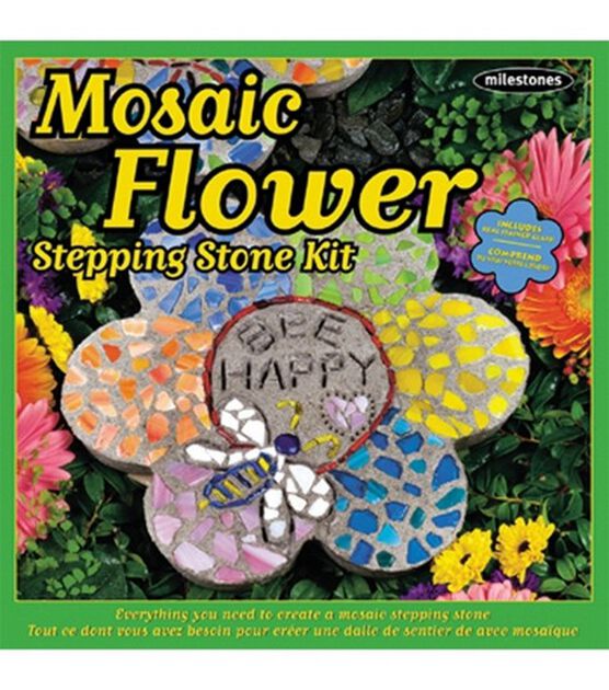 Mosaic Stepping Stone Kit Flower