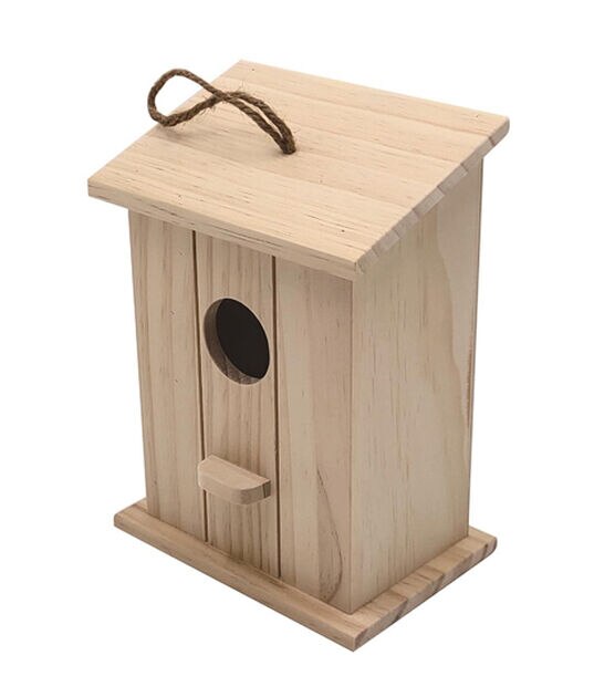 8" Brown Unfinished Wood Birdhouse by Park Lane