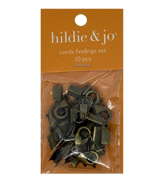 10pk Antique Brass Cord Findings by hildie & jo