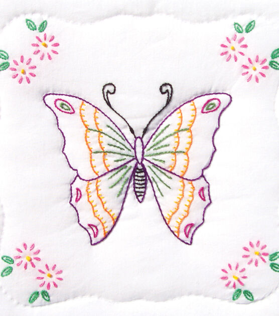 Jack Dempsey 9" Butterfly Stamped Quilt Blocks 12pk