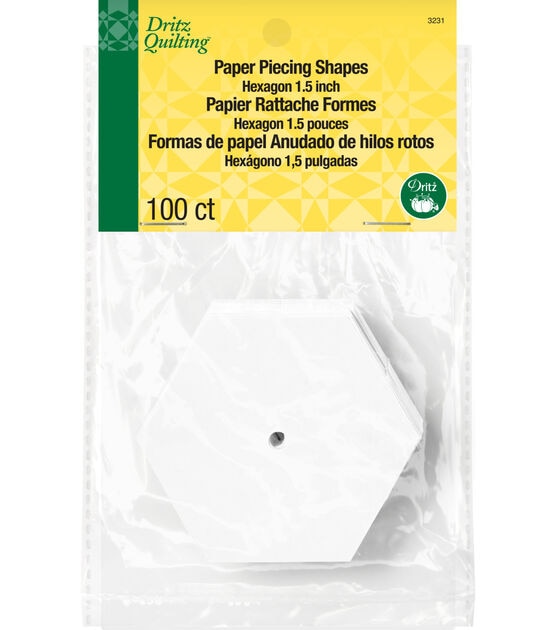 Dritz 1-1/2" Hexagon Paper Piecing Shapes, 100 pc