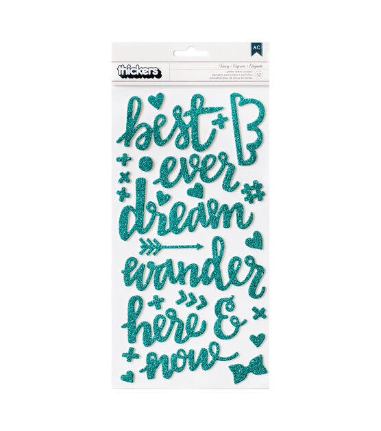 American Crafts Thicker Stickers Silver & Teal