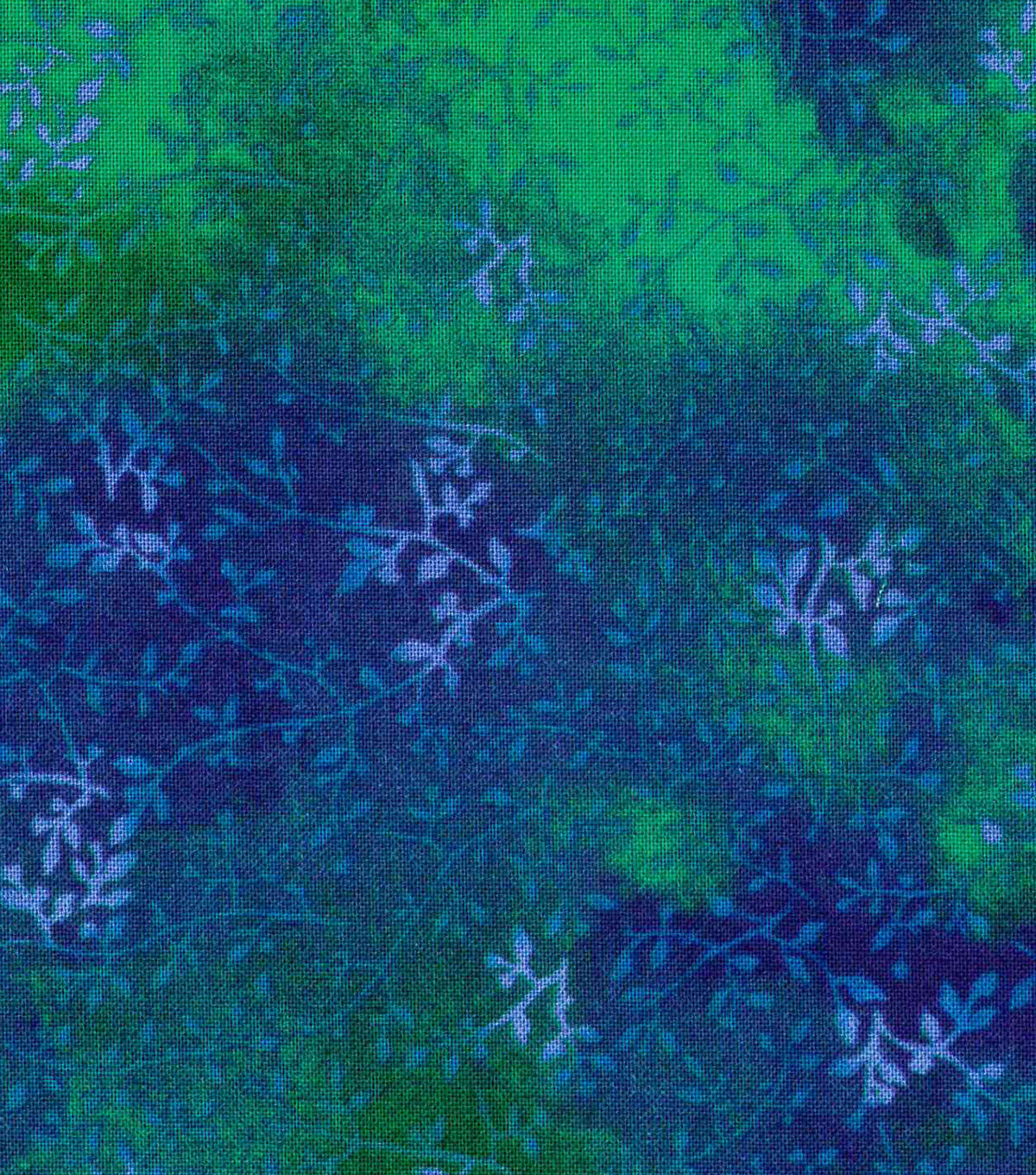Keepsake Calico Quilt Fabric by the Yard Cotton Cloth Material Green Blue  Brushstroke Patch