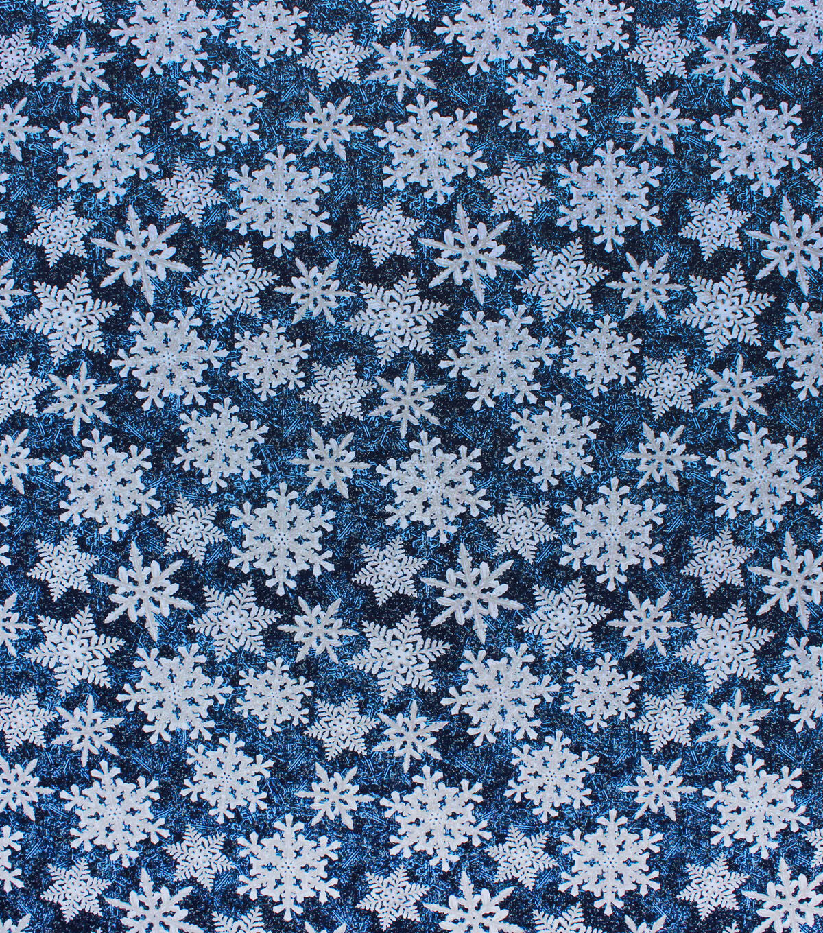 Tossed Silver Snowflakes Christmas Cotton Fabric by Joann