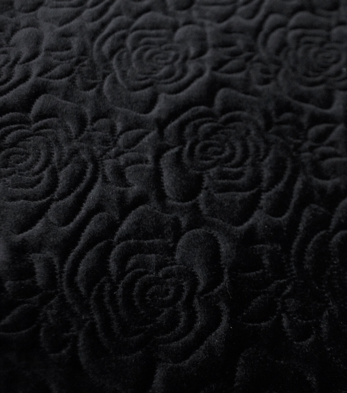 Black Rose Quilted Velour Fabric
