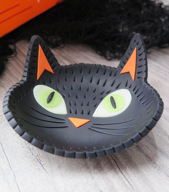Cat Food Mat For Feed Bowl, Black Cat Pattern Halloween Decor