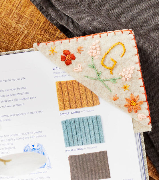 Embroidered Felt Bookmark