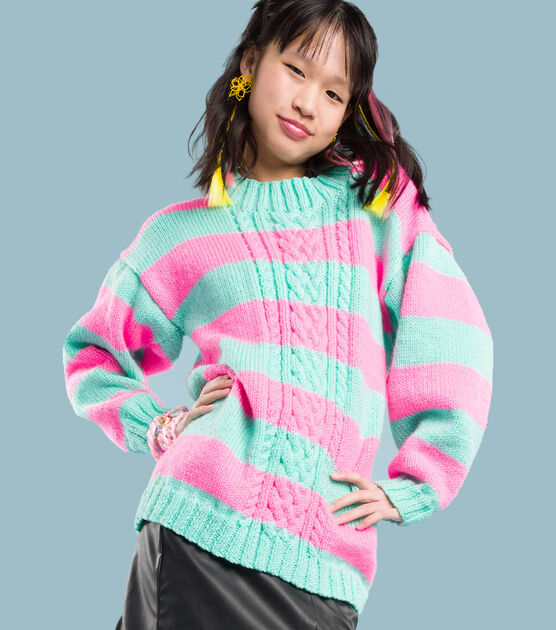 Knit Visual Cable Front Pullover