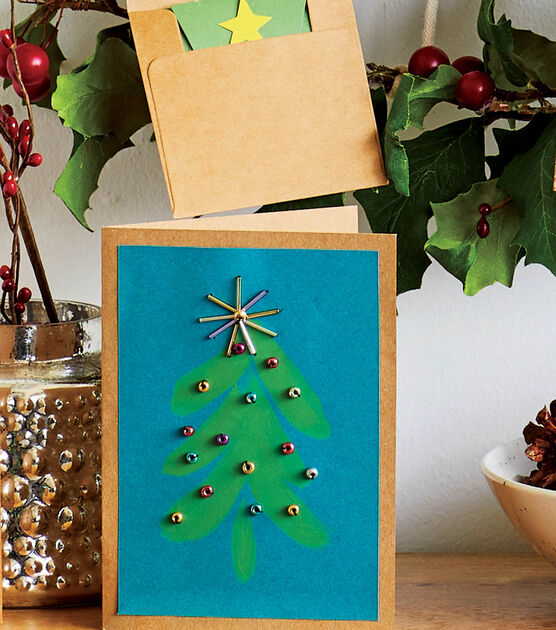 Bead and Paint Tree Card
