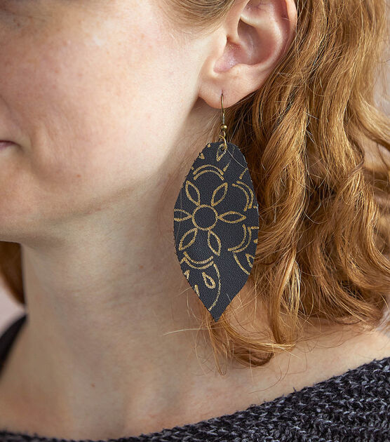 Foil Quill Leather Earrings