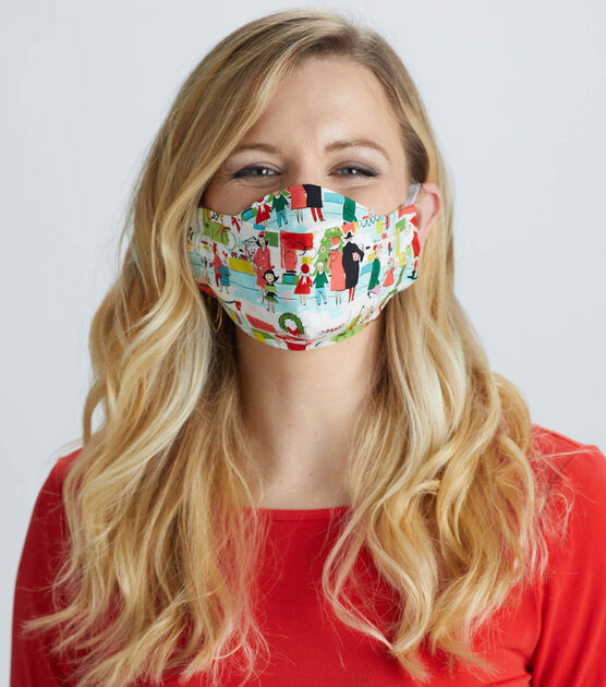 Structured Holiday Vintage Cotton Face Mask