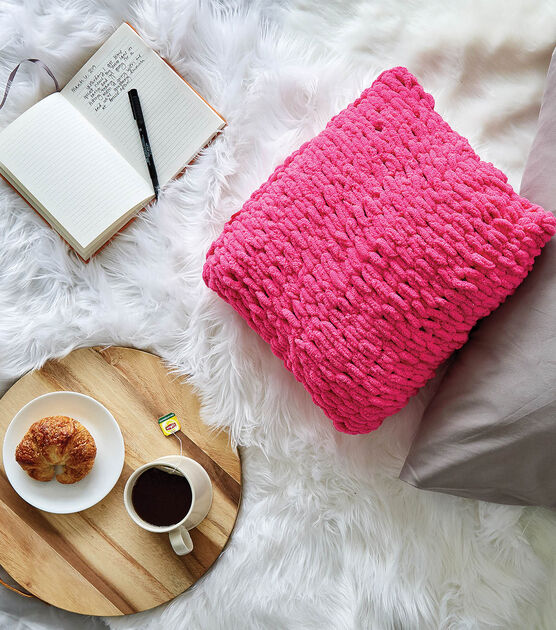 Pink Loop Yarn Pillow