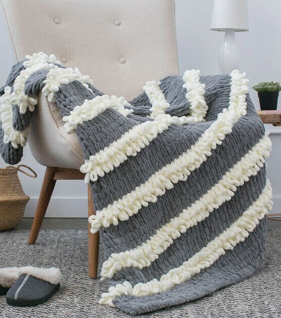 Bernat Alize EZ Loopy Stripe Blanket