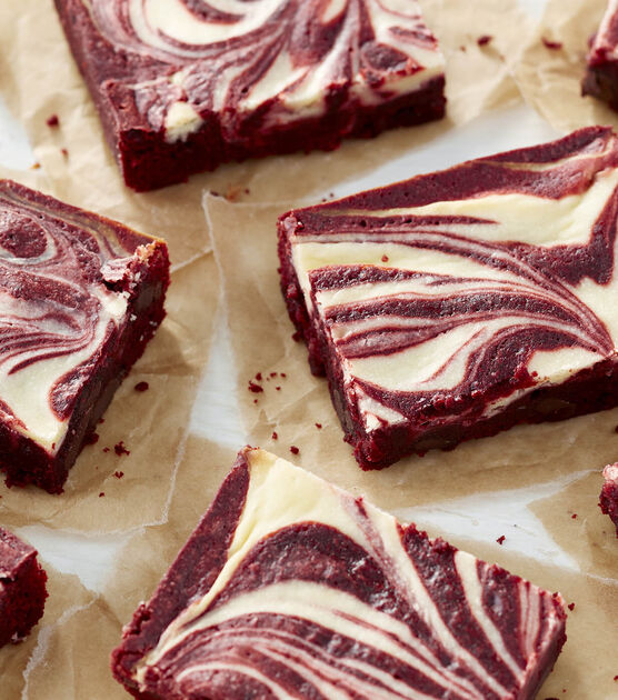 Red Velvet Brownies With A Cheesecake Swirl