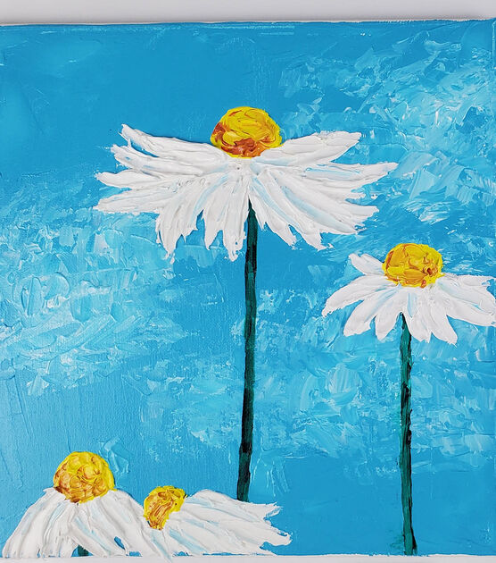 Daisies Impasto Painting, image 8