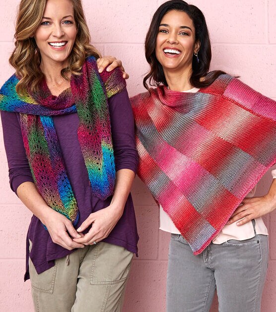 Bargello Knit Poncho And Knit Scarf