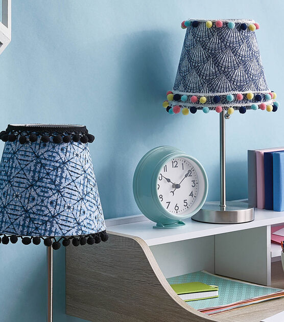 Fabric and Trim Covered Small Lampshade