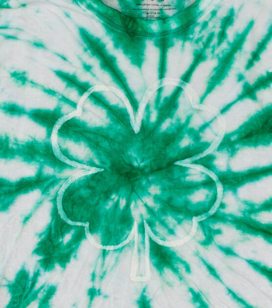 Shamrock Glue Resist Tie-Dye Shirt, image 9