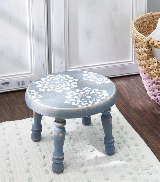 Stenciled Wooden Stool