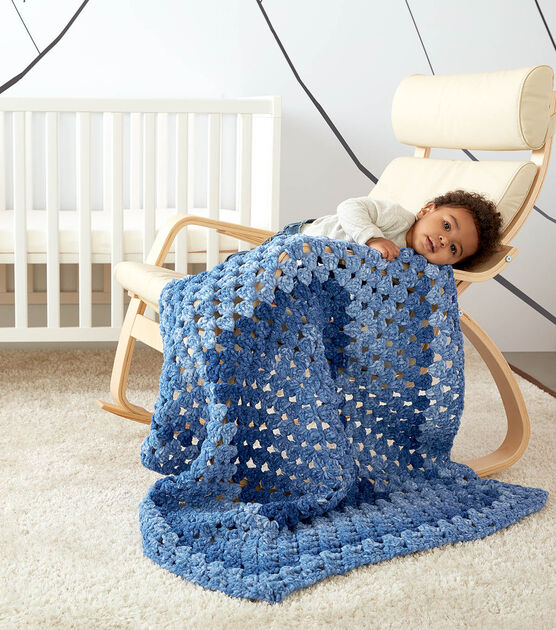 Bernat Dappled Granny Rectangle Crochet Baby Blanket