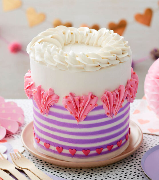 For the Love of Stripes Valentine’s Cake