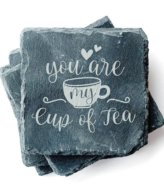 Glowforge Custom Laser Engraved Slate Coasters