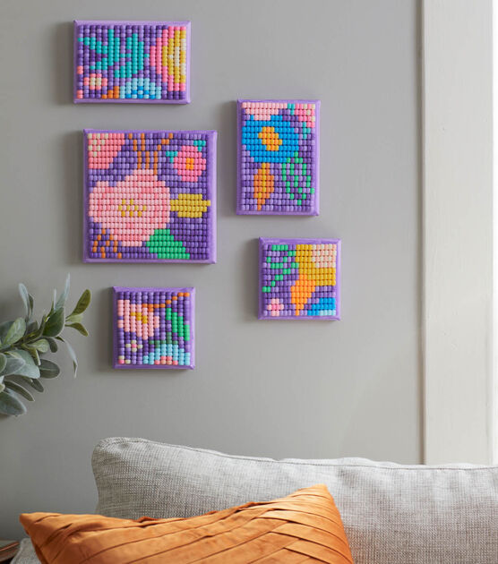 Pony Bead Flower Canvases