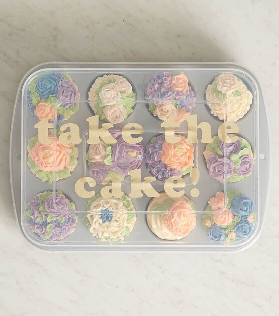 Floral Cupcakes and Holder, image 2