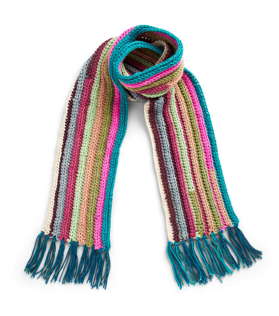 How To Make Caron Colorama Horizontal Stripes Crochet Scarf Online | JOANN