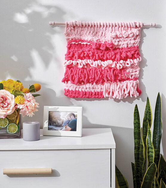 Pink Loop Yarn Wall Hanging
