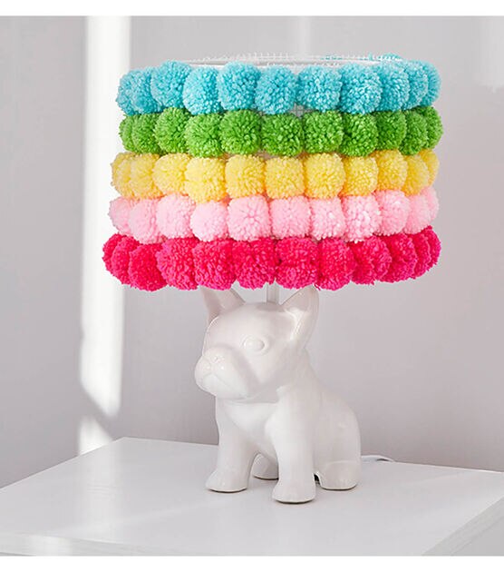 Pom Pom Rainbow Lampshade