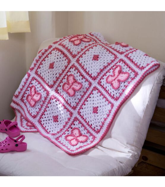 How To Make A Red Heart Crochet Butterfly Throw