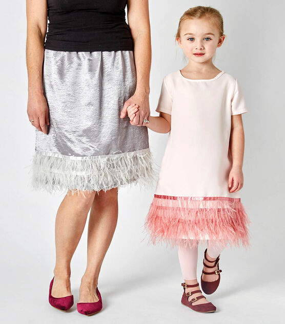 Mommy & Me Feather Trim Dresses