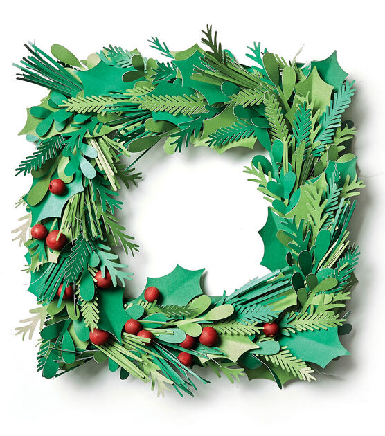 Square Christmas Paper Wreath