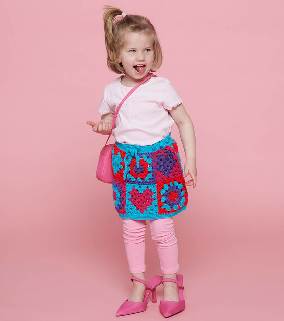 Red Heart Super Saver Crochet Girls Granny Skirt, image 4