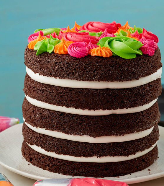 Bright and Bold Rosette Cake
